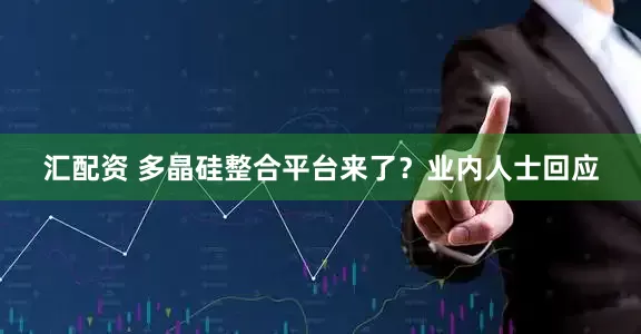 汇配资 多晶硅整合平台来了？业内人士回应
